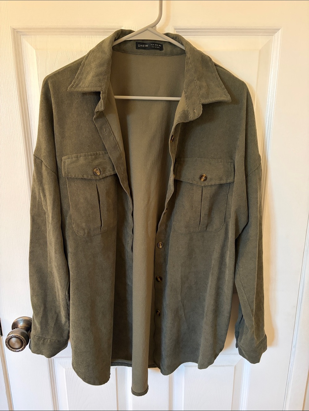 SHEIN Olive Green Lightweight Utility Shirt Jacket